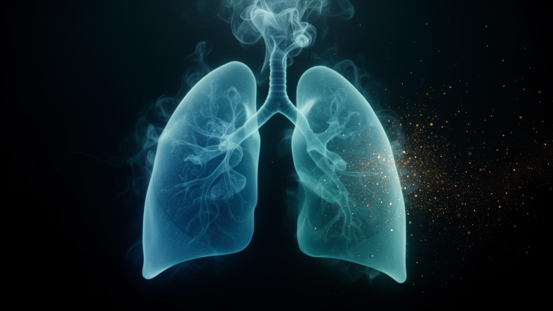Abstract luminous lungs representing pulmonary health